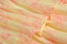 Load image into Gallery viewer, *NEW Pretty Drawstring Elastic Waist Cascading Ruffle Maxi Dress - Comes in Yellow &amp; Pink