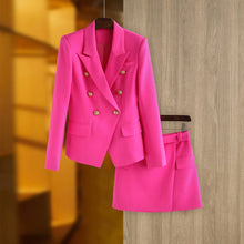 Load image into Gallery viewer, Luxury Blazer &amp; Skirt Suits with Gold finishing  - Comes in 8 colours