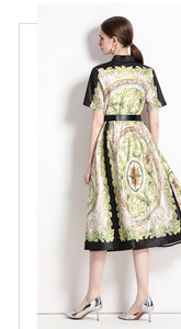 *NEW Short Sleeve Shirt Midi Dress with belt