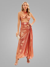 Load image into Gallery viewer, Golden Hour Cut Out Draped Maxi Dress