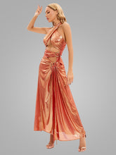Load image into Gallery viewer, Golden Hour Cut Out Draped Maxi Dress