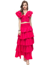 Load image into Gallery viewer, All the Ruffles two piece - comes in Red &amp; Blue