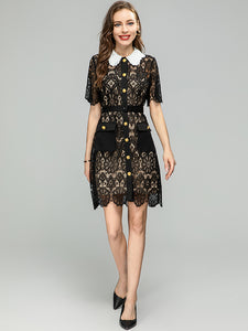 *NEW Elegant Lace Hollow Mini Dress