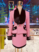 Load image into Gallery viewer, Glam Pink &amp; Black Diamontee Button Suit