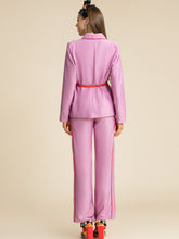 Load image into Gallery viewer, Purple  Belted Blazer and Trousers