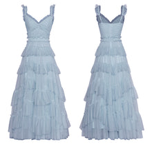 Load image into Gallery viewer, *NEW Elegant Ruffle Maxi Dress - Comes in Pink Or Blue
