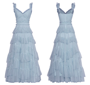 *NEW Elegant Ruffle Maxi Dress - Comes in Pink Or Blue