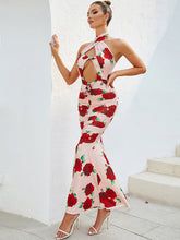 Load image into Gallery viewer, 3D Flower Rose Ruffled Maxi Dress