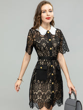 Load image into Gallery viewer, *NEW Elegant Lace Hollow Mini Dress