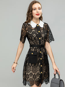 *NEW Elegant Lace Hollow Mini Dress