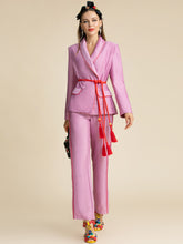 Load image into Gallery viewer, Purple  Belted Blazer and Trousers