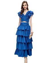 Load image into Gallery viewer, All the Ruffles two piece - comes in Red &amp; Blue