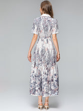 Load image into Gallery viewer, *NEW Elegant Floral Printing Lace-up maxi dress