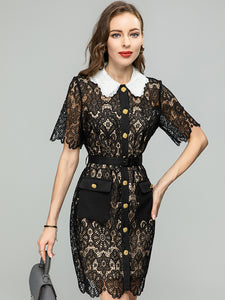 *NEW Elegant Lace Hollow Mini Dress