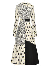 Load image into Gallery viewer, Comino Vintage Print Spliced Midi Dress