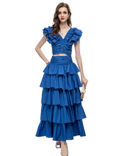 Load image into Gallery viewer, All the Ruffles two piece - comes in Red &amp; Blue