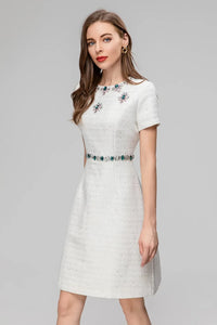 CC Diamond & Beading Sequin Mini Dress