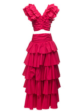 Load image into Gallery viewer, All the Ruffles two piece - comes in Red &amp; Blue