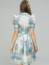 Load image into Gallery viewer, *NEW Lantern Sleeve Vintage Print Dress