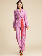 Load image into Gallery viewer, Purple  Belted Blazer and Trousers