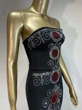 Load image into Gallery viewer, Red Circle Crystal Embellished Bandage Bodycon Maxi Dress