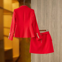 Load image into Gallery viewer, Luxury Blazer &amp; Skirt Suits with Gold finishing  - Comes in 8 colours