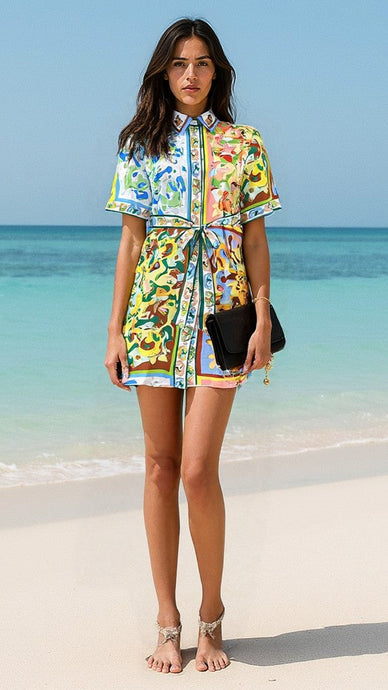 Floral Print Shirt Dress