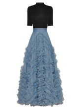 Load image into Gallery viewer, Knitted Top + Maxi Ruffles Skirt