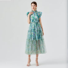 Load image into Gallery viewer, *NEW Ruffles Sleeveless Mesh Maxi Dress