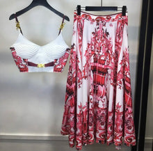 Load image into Gallery viewer, Tile print bralette &amp; skirt