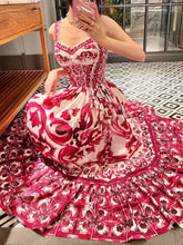 Load image into Gallery viewer, *NEW Red Tile Love Midi Dress
