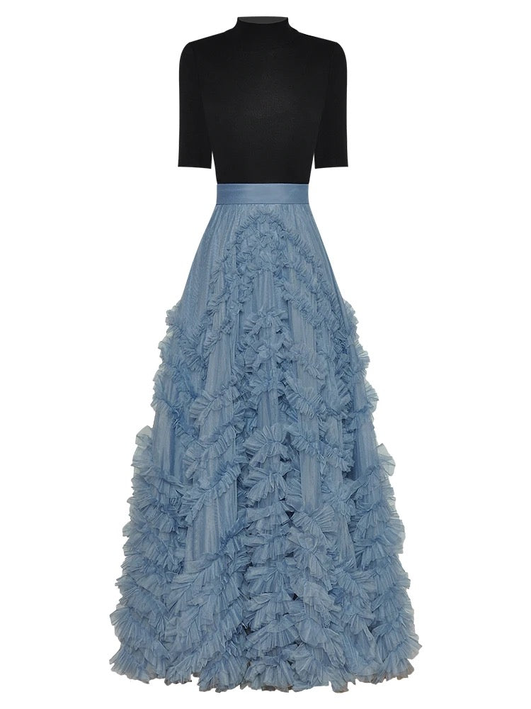 Knitted Top + Maxi Ruffles Skirt