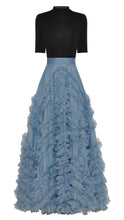 Load image into Gallery viewer, Knitted Top + Maxi Ruffles Skirt