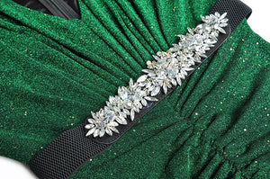 Green Envy Maxi Dress with Crystal Belt