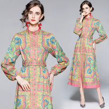Load image into Gallery viewer, Eccentric Bright long sleeve maxi dress
