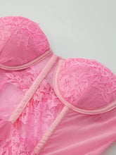 Load image into Gallery viewer, Pink Strapless &amp; Embroidery with Side Split Flounces Skirt