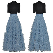 Load image into Gallery viewer, Knitted Top + Maxi Ruffles Skirt