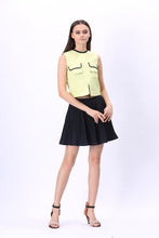 Load image into Gallery viewer, Comino Couture Lime Green Top &amp; Navy Pleated Skirt *WAS £125*