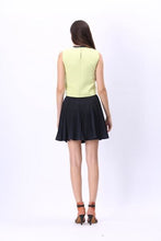 Load image into Gallery viewer, Comino Couture Lime Green Top &amp; Navy Pleated Skirt *WAS £125*