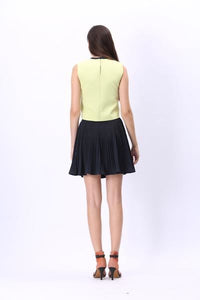 Comino Couture Lime Green Top & Navy Pleated Skirt *WAS £125*