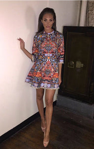 Folk Print Skater Dress