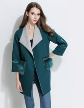 Load image into Gallery viewer, Comino Couture Green Faux Fur Pocket Coat * WAS £110*