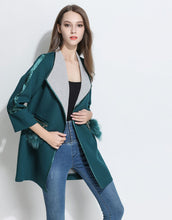 Load image into Gallery viewer, Comino Couture Green Faux Fur Pocket Coat * WAS £110*