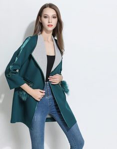 Comino Couture Green Faux Fur Pocket Coat * WAS £110*