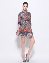 Load image into Gallery viewer, Folk Print Skater Dress