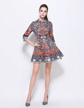 Load image into Gallery viewer, Folk Print Skater Dress