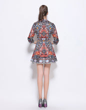 Load image into Gallery viewer, Folk Print Skater Dress