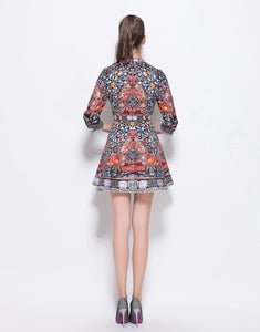 Folk Print Skater Dress