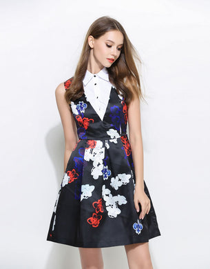Comino Couture White Collar Floral Sleeveless Dress *WAS £95*