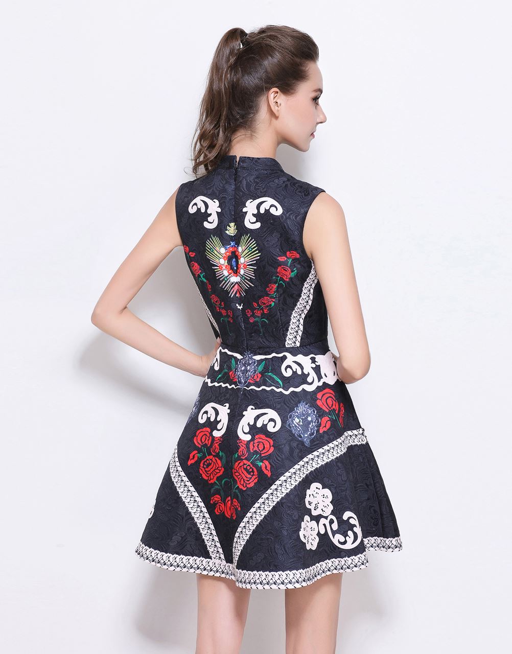 Comino Couture Vintage Black Diamante Beaded Dress